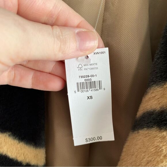 Banana Republic Faux Fur Chevron Long Coat XS NWT - Picture 6 of 10